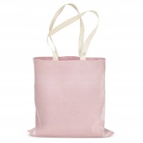 RÓŻOWA TORBA BAWEŁNIANA 38x42cm PUDROWY RÓŻ 220g ZAKUPOWA Z DŁUGIM UCHWYTEM