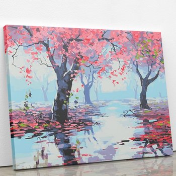 Różowe drzewa - Malowanie po numerach 50x40 cm - ArtOnly