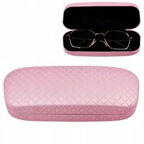 Różowe ETUI NA OKULARY na zatrzask korekcyjne Futerał Pokrowiec SOLIDNY