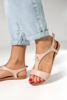 Różowe sandały z owadem damskie płaskie Casu K24X5-P-41