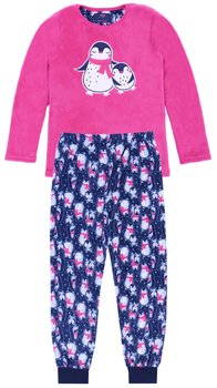 Różowo-granatowa piżama z pingwinem 14-15lat 170 cm - Inna marka