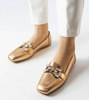 Różowo-złote mokasyny z cyrkoniami Marechal-40