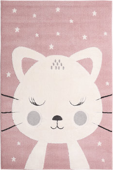 Różowy dywan z kotkiem Skandi dywan dla dziewczynki 100x150 MIĘKKIE runo - brak danych