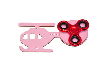 Różowy helikopter i spinner do tablicy manipulacyjnej - Zabawki Sensoryczne