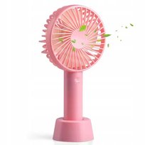 RÓŻOWY MINI WIATRACZEK PODRÓŻNY PLAŻOWY PRZENOŚNY WENTYLATOR WIATRAK RĘCZNY