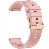 Różowy pasek silikonowy do zegarka złota sprzączka