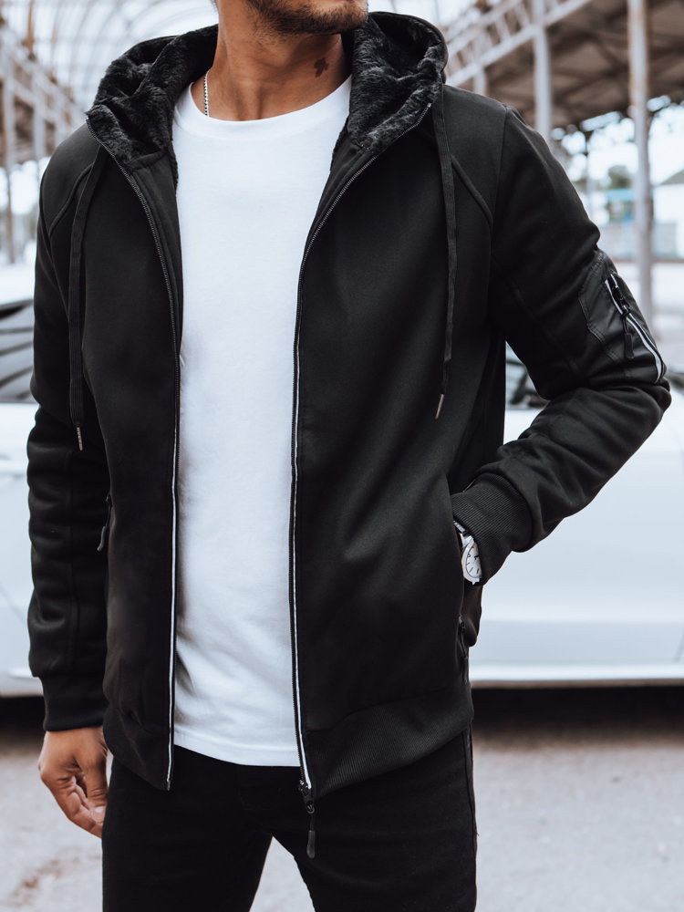 トップス apple Rozpinana bluza męska ocieplana czarna Dstreet BX5627-XXL