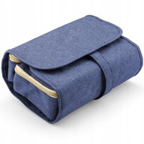 Rozwijana kosmetyczka podróżna + saszetki i uchwyt BLUE COLLECTION
