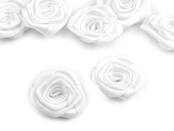 Różyczki Atłasowe R01 ( 20szt ) Białe - Dystrybutor Kufer