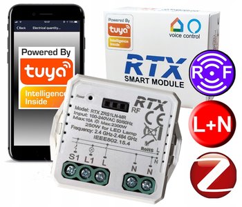 RTX Mini Przekaźnik Sterownik Oświetlenia Moduł 1kanał LN TUYA ZigBee +RF - RTX