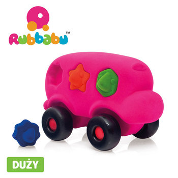 Rubbabu, zabawka sensoryczna Autobus sorter z klockami różowy - Rubbabu