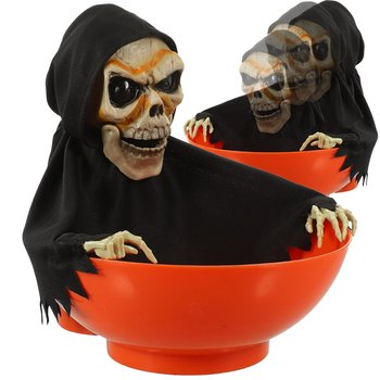 Ruchoma Miska Na Halloween Pojemnik Dekoracja Szkielet Kościotrup Szkieletor Świeci Dźwięki - OpenHome