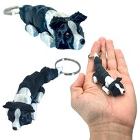 Ruchomy Brelok - Pies Border Collie Baby,  Breloczek, Brelok do Kluczy