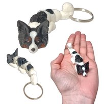 Ruchomy Brelok - Pies Papillon, Brelok Spaniel Kontynentalny, Brelok do Kluczy