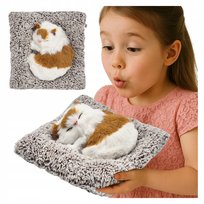 RUDY KOTEK śpiący na KOCYKU REALISTYCZNY maskotka JAK ŻYWY DŹWIĘK figurka