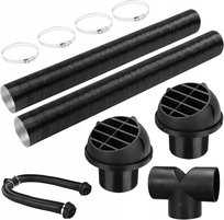 RURA DO NAGRZEWNICY 75MM ALUMINIOWA ROZSZERZALNA 50-60CM ZESTAW Z ZACISKAMI