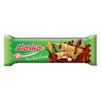 Rurki Kukurydziane Nadziewane Kremem o Smaku Orzechowym Bezglutenowe 18 g - Alaska - Alaska Foods