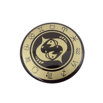 Ryby - znak zodiaku - magnes. Śr. 6cm; metal emaliowany - GiftDeco