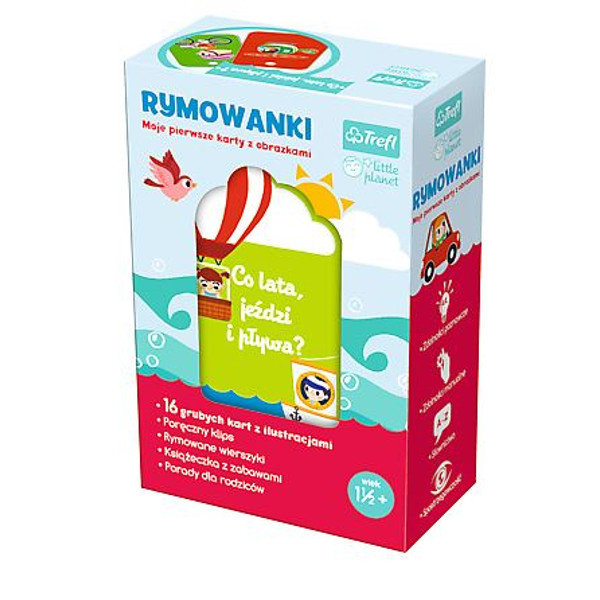 Rymowanki Co lata, jeździ i pływa?, gra edukacyjna, Trefl
