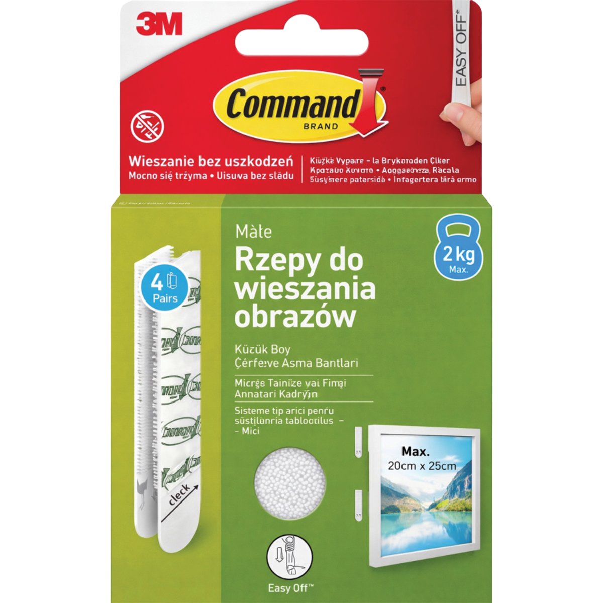 Rzepy Samoprzylepne Montażowe Command 3M Do Wieszania Obrazów Komplet 4 ...