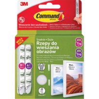 Rzepy Samoprzylepne Montażowe Command 3M Do Wieszania Obrazów Zestaw 12 szt Sila