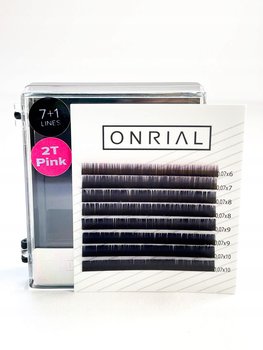 Rzęsy do przedłużania dwutonowe Różowe (mini) C 6-10 0.07 mm ONRIAL - Inne