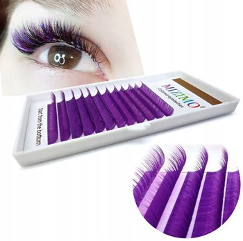 Rzęsy Kolorowe 8-13mm, Curl D, 12 Pasków, Fioletowe - Frezarkowo