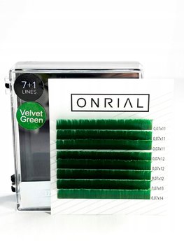 Rzęsy kolorowe mix L 0,07 mm 11-14 V.Green Zielony ONRIAL - Inne