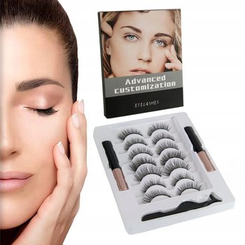 Rzęsy Magnetyczne 7X Długie + Pęseta + 2X Eyeliner Pro - Lewer