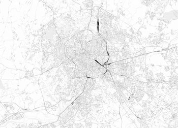 Rzym - Czarno-Biała Mapa Miasta - Fototapeta - Nice Wall