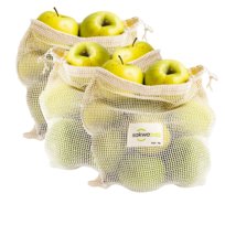 Sakwabag, Zestaw woreczków wielorazowych na owoce i warzywa, 3 szt.