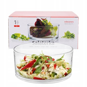 Salaterka miska na sałatkę szklana wysoka Edwanex 20 cm przezroczysta 1,75L - Edwanex