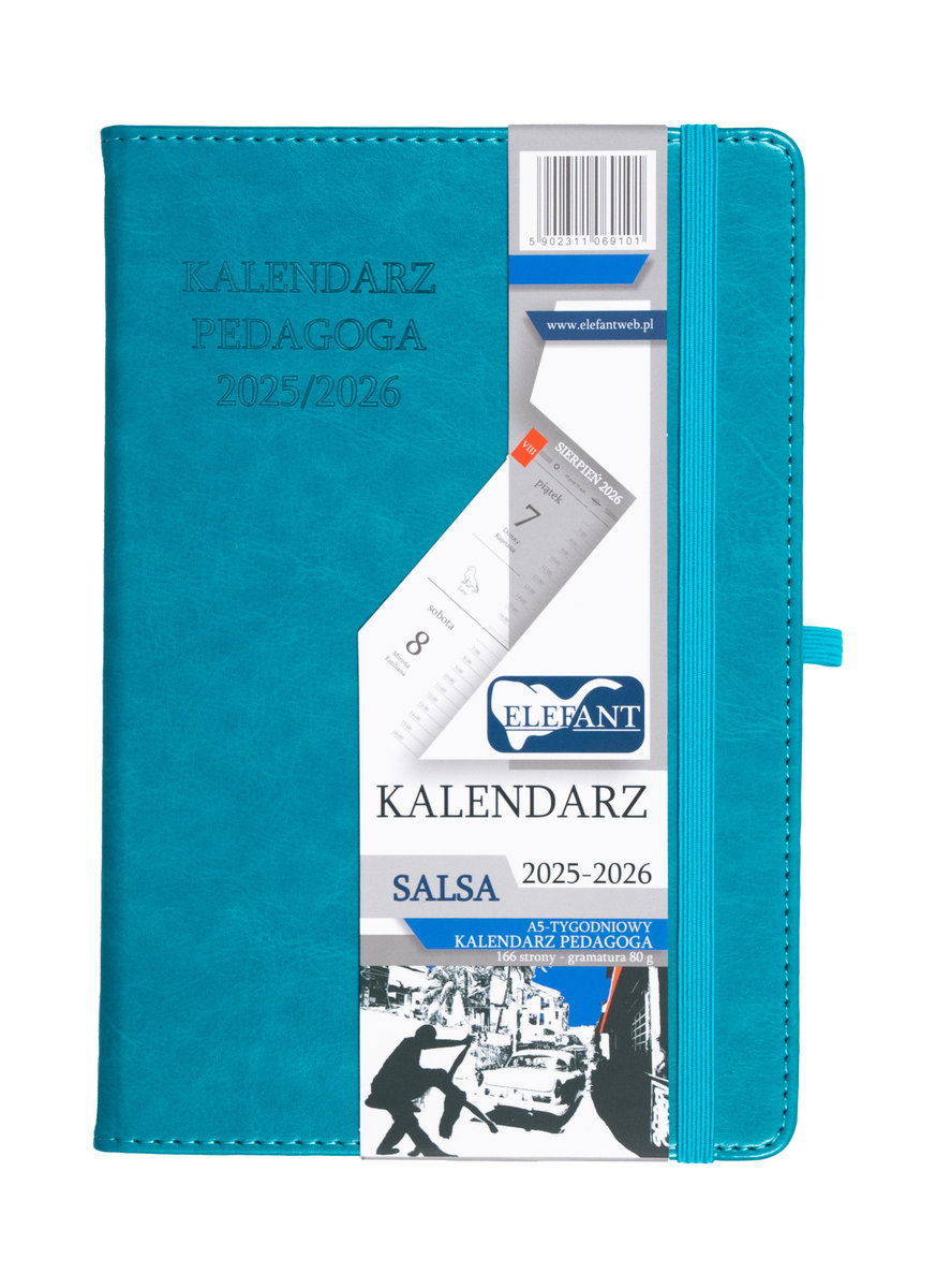 Salsa Kalendarz nauczyciela A5 2025/2026 tygodniowy turkusowy