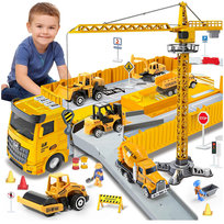 SAMOCHÓD DLA DZIECI CIĘŻARÓWKA LAWETA AUTO TIR DUŻY ZESTAW RESORAKI DŹWIG