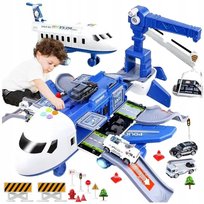 Samolot Dla Dzieci POLICYJNY Z Samochodami Rozkładany Zabawka Na PREZENT