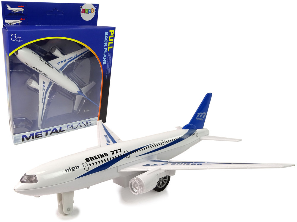 Фото - Розвивальна іграшка LEAN Toys Samolot Pasażerski Boeing 777 Biały Napęd Światła Dźwięki 