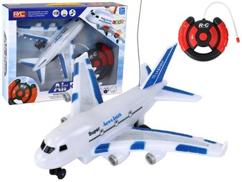 Samolot Rc Zdalnie Sterowany Biały Aerobus Pilot Światła Dźwięki - Lean Toys