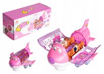 Samolot Rozkładany Różowy Z Stewardessą Efekty Ruchowe Odbija Się Otwiera