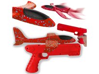 Samolot Z Wyrzutnią Szybowiec Styropian Rzutka Zabawka Pistolet Czerwony