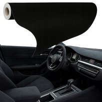 Samoprzylepny Zamsz Welur Czarny Alcantara Tapicerka Samochodowa Tkanina