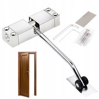 Samozamykacz do drzwi funkcjonalny zamykacz drzwiowy srebrny uniwersalny