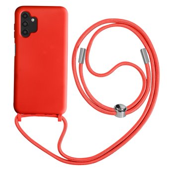 Samsung Galaxy A13 4G Etui ze smyczą Półsztywne 80cm Czerwone - Avizar