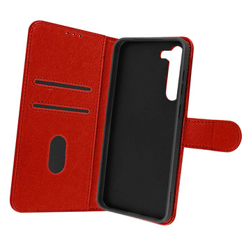 Samsung Galaxy S23 Plus Etui z portfelem i stojakiem na wideo, czerwone - Avizar