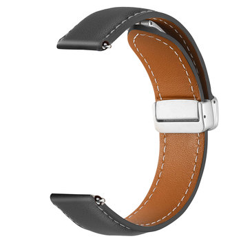 Samsung Galaxy Watch 5 / 5 Pro / 4 Skórzany pasek Zapinany na klamrę magnetyczną Czarny - Avizar