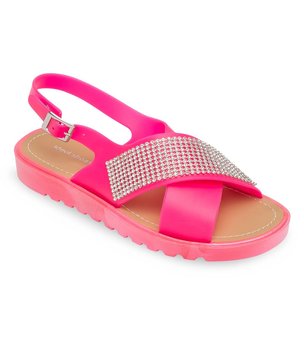 Sandałki damskie, Ideal Shoes PT-9133 Różowe, rozmiar 40 - IDEAL SHOES