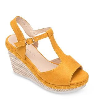 Sandałki damskie, Ideal Shoes U-6290, żółte, rozmiar 39 - IDEAL SHOES