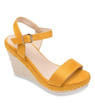Sandałki damskie, Ideal Shoes U-6292, żółte, rozmiar 39 - IDEAL SHOES