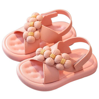 Sandałki Eleganckie Dziecięce Gumowe Dziewczęce Różowe Piankowe Rumianek 35 - Inna marka