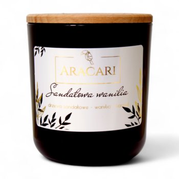 SANDAŁOWA WANILIA - Sojowa świeca zapachowa ARACARI z kolekcji EMERALD czarny połysk - Aracari