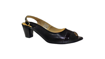 Sandały damskie czarne obcas 5,5cm nr.37 - Polskie buty